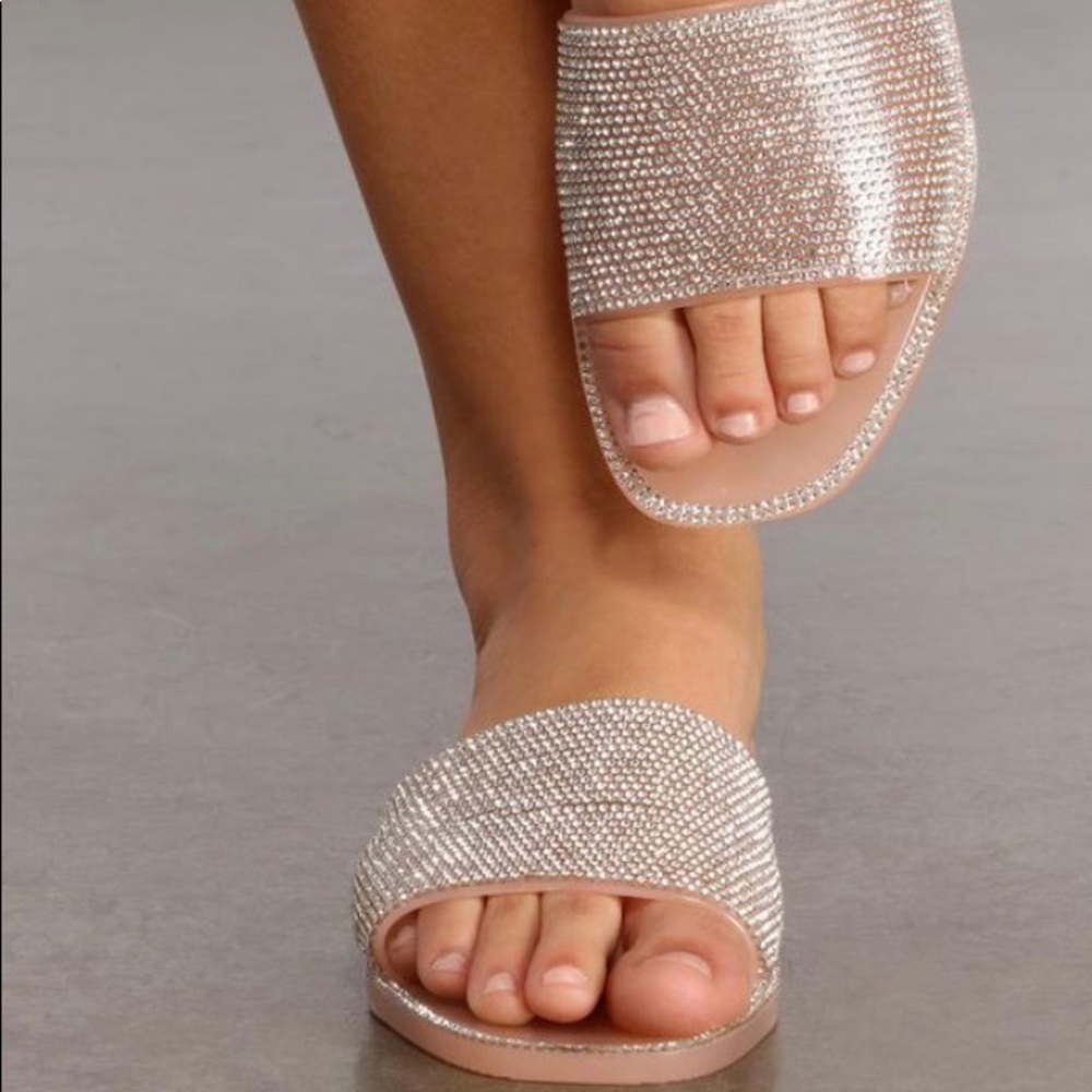 Blind em square toe rhinestone sandals